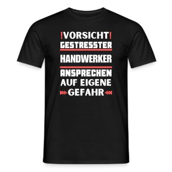 Don't talk to stressed craftsman! - Men's T-Shirt - black - Front - AI Model Male 178 light (178cm)
