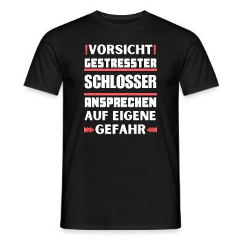 Gestresster Schlosser nicht ansprechen! - Männer T-Shirt - Schwarz - Vorne - AI Model Male 178 light (178cm)