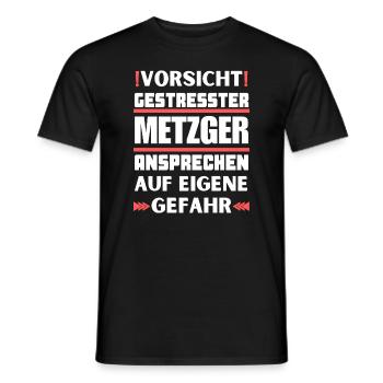 Gestresster Metzger nicht ansprechen! - Männer T-Shirt - Schwarz - Vorne - AI Model Male 178 light (178cm)