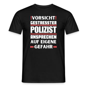 Ne parlez pas à un policier stressé ! - T-shirt homme - noir - Devant - AI Model Male 178 light (178cm)