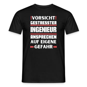 Don't talk to stressed engineer! - Men's T-Shirt - black - Front - AI Model Male 178 light (178cm)