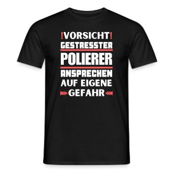 Don't talk to stressed polishers! - Men's T-Shirt - black - Front - AI Model Male 178 light (178cm)