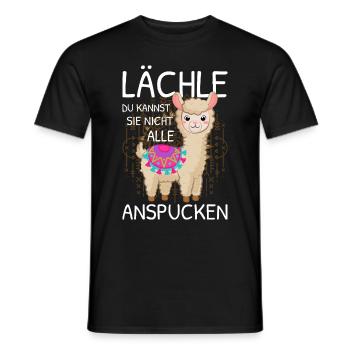 Lächle du kannst sie nicht alle Alpaka Sprüche - Männer T-Shirt - Schwarz - Vorne - AI Model Male 178 light (178cm)