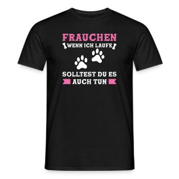 Frauchen Hund Hundebesitzerin Geschenk - Männer T-Shirt - Schwarz - Vorne - AI Model Male 178 light (178cm)