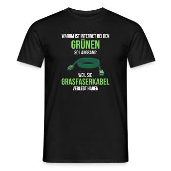 ANTI GRÜNEN T-SHIRT GEGEN GRÜNE KAPITALIST CDU CSU - Männer T-Shirt - Schwarz - Vorne - AI Model Male 178 light (178cm)