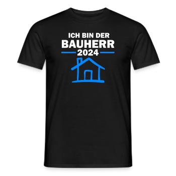 Bauherr 2024 Hausbau Häuslebauer Geschenk - Männer T-Shirt - Schwarz - Vorne - AI Model Male 178 light (178cm)