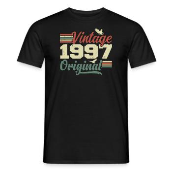 Vintage 1997 Retro 1997 Anniversary Gift - Men's T-Shirt - black - Front - AI Model Male 178 light (178cm)