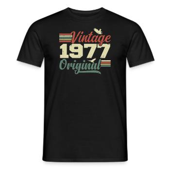 Vintage 1977 Cadeau Anniversaire 1977 Retro - T-shirt homme - noir - Devant - AI Model Male 178 light (178cm)
