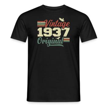 Jahrgang 1937 Retro 1937 Jubiläumsgeschenk - Männer T-Shirt - Schwarz - Vorne - AI Model Male 178 light (178cm)