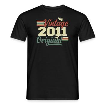 Vintage 2011 Cadeau Anniversaire 2011 Retro - T-shirt homme - noir - Devant - AI Model Male 178 light (178cm)