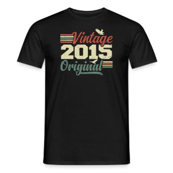 Vintage 2015 Retro Anniversary Gift - Men's T-Shirt - black - Front - AI Model Male 178 light (178cm)