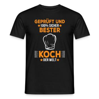 100% sicher bester Koch der Welt Köche Chefkoch - Männer T-Shirt - Schwarz - Vorne - AI Model Male 178 light (178cm)