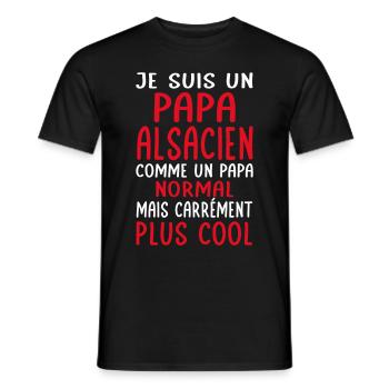 Papa Alsacien comme un papa normal plus cool - T-shirt homme - noir - Devant - AI Model Male 178 light (178cm)
