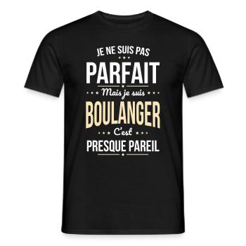 Je ne suis pas parfait mais je suis boulanger - T-shirt homme - noir - Devant - AI Model Male 178 light (178cm)