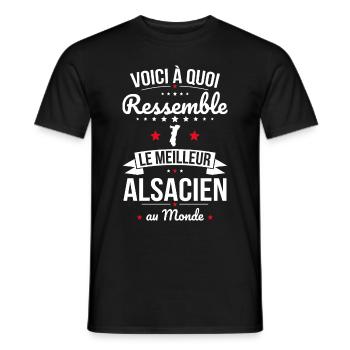 Voici à quoi ressemble le meilleur Alsacien - T-shirt homme - noir - Devant - AI Model Male 178 light (178cm)