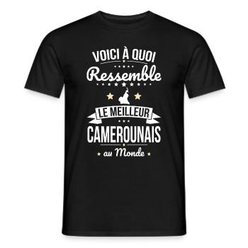 Voici à quoi ressemble le meilleur Camerounais - T-shirt homme - noir - Devant - AI Model Male 178 light (178cm)