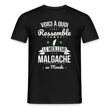 Voici à quoi ressemble le meilleur Malgache - T-shirt homme - noir - Devant - AI Model Male 178 light (178cm)