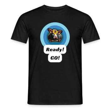 Bull ready go! , cryptos tshirt - Men's T-Shirt - black - Front - AI Model Male 178 light (178cm)