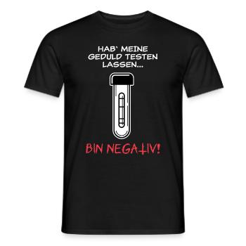 Geduld Negativ - hell - Männer T-Shirt - Schwarz - Vorne - AI Model Male 178 light (178cm)