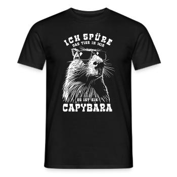 Ich spüre das Tier in mir, es ist ein Capybara - Männer T-Shirt - Schwarz - Vorne - AI Model Male 178 light (178cm)