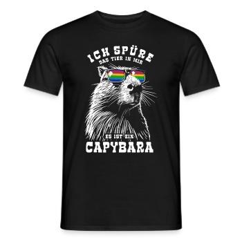 Ich spüre das Tier in mir, es ist ein Capybara - Männer T-Shirt - Schwarz - Vorne - AI Model Male 178 light (178cm)
