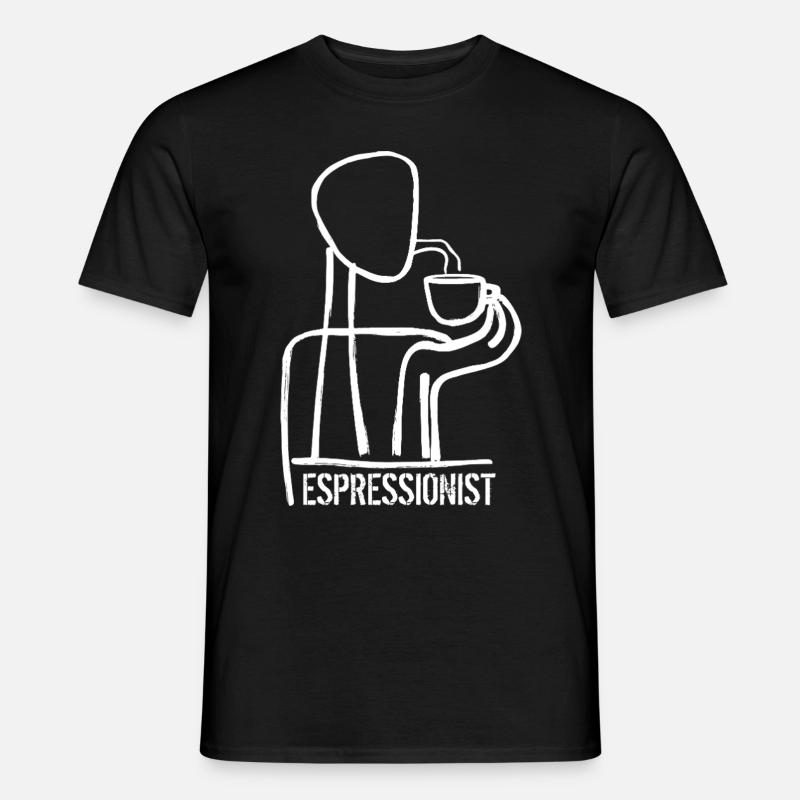 Espressionist - Espresso - Kaffee trinken - Männer T-Shirt - Schwarz
