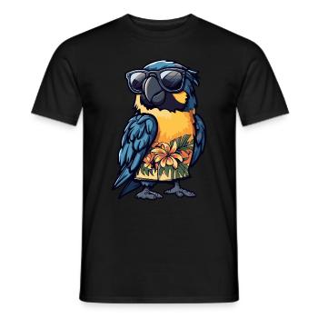 Perroquet Bande Dessinée Drôle Été - T-shirt homme - noir - Devant - AI Model Male 178 light (178cm)
