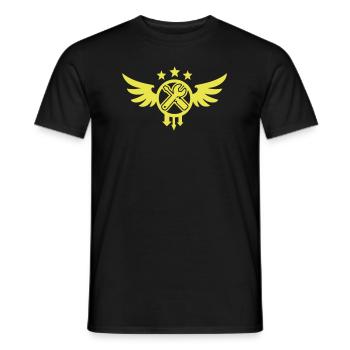Mechanic Emblem (wings) - Men's T-Shirt - black - Front - AI Model Male 178 light (178cm)