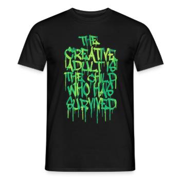 The Creative Adult is the Child Who Has Survived - T-shirt homme - noir - Devant - AI Model Male 178 light (178cm)