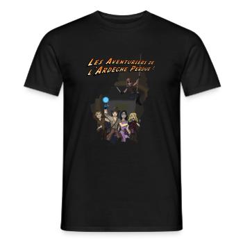 Les Aventuriers de l'Ardèche Perdue - T-shirt homme - noir - Devant - AI Model Male 178 light (178cm)