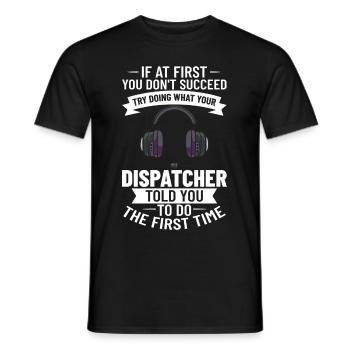 Dispatcher Emergency Call Operations Control Center Control Center - Men's T-Shirt - black - Front - AI Model Male 178 light (178cm)
