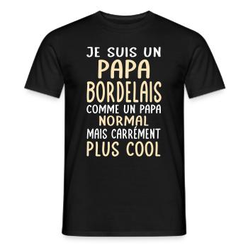 Papa Bordelais comme un papa normal plus cool - T-shirt homme - noir - Devant - AI Model Male 178 light (178cm)