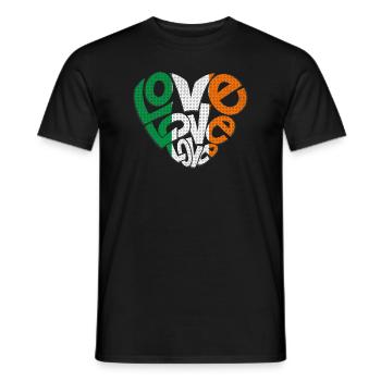 Ireland Flag Heart Irish Flag Dublin - Men's T-Shirt - black - Front - AI Model Male 178 light (178cm)