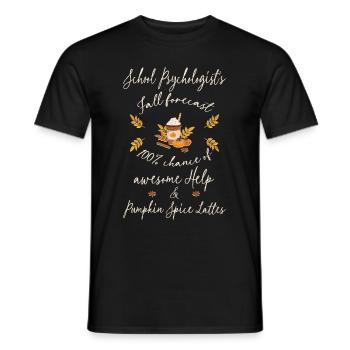 School psychologist, help & Pumpkin spice lattes - Männer T-Shirt - Schwarz - Vorne - AI Model Male 178 light (178cm)
