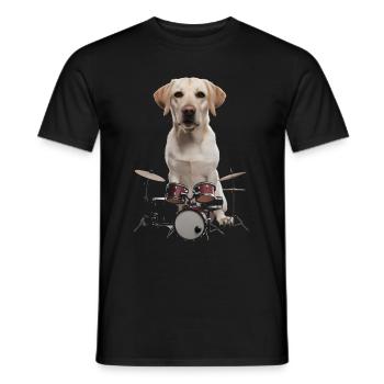 Labrador Schlagzeug - Männer T-Shirt - Schwarz - Vorne - AI Model Male 178 light (178cm)