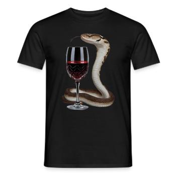 Schlange Wein - Männer T-Shirt - Schwarz - Vorne - AI Model Male 178 light (178cm)