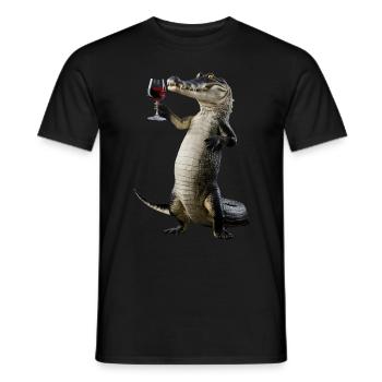 Krokodil Wein - Männer T-Shirt - Schwarz - Vorne - AI Model Male 178 light (178cm)