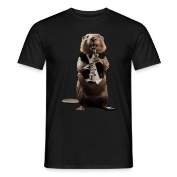 Biber Klarinette - Männer T-Shirt - Schwarz - Vorne - AI Model Male 178 light (178cm)