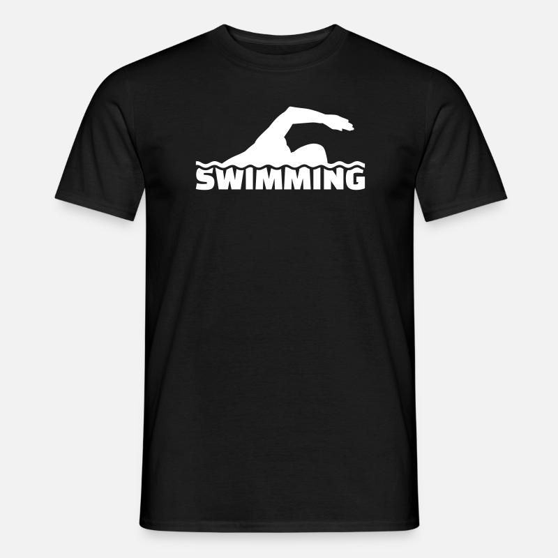 Schwimmen - Männer T-Shirt - Schwarz