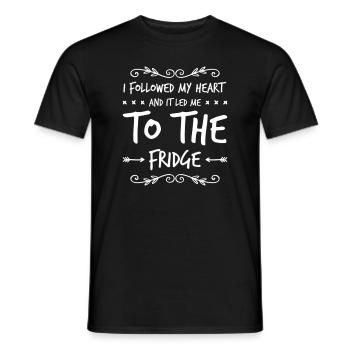 I Followed My Heart And It Led Me To The Fridge - Men's T-Shirt - black - Front - AI Model Male 178 light (178cm)