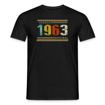 Birthday, Classic of 1963 Original, Retro - Men's T-Shirt - black - Front - AI Model Male 178 light (178cm)