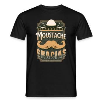 Moustache gracias cadeau humour moustache drôle - T-shirt homme - noir - Devant - AI Model Male 178 light (178cm)