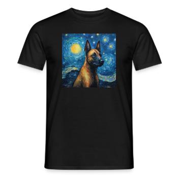 Malinois Sternennacht - Männer T-Shirt - Schwarz - Vorne - AI Model Male 178 light (178cm)