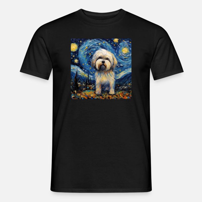 Lhasa Apso Sternennacht - Männer T-Shirt - Schwarz
