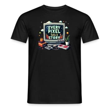 Chaque pixel raconte une histoire - Retro Gaming - T-shirt homme - noir - Devant - AI Model Male 178 light (178cm)