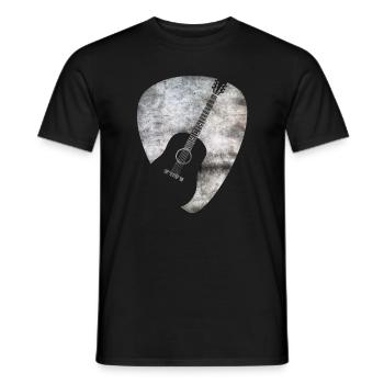 Gitarren Plektrum - Gitarre Rock Metal Roll Band - Männer T-Shirt - Schwarz - Vorne - AI Model Male 178 light (178cm)