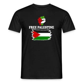 Free palestine - Men's T-Shirt - black - Front - AI Model Male 178 light (178cm)
