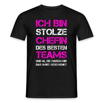 Stolze Chefin Des Besten Teams Boss Shirt Geschenk - Männer T-Shirt - Schwarz - Vorne - AI Model Male 178 light (178cm)