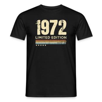 51st Birthday 51 Years Retro Limited Edition 1972 - Men's T-Shirt - black - Front - AI Model Male 178 light (178cm)
