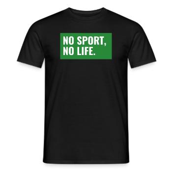 NO SPORT, NO LIFE. Design - Männer T-Shirt - Schwarz - Vorne - AI Model Male 178 light (178cm)